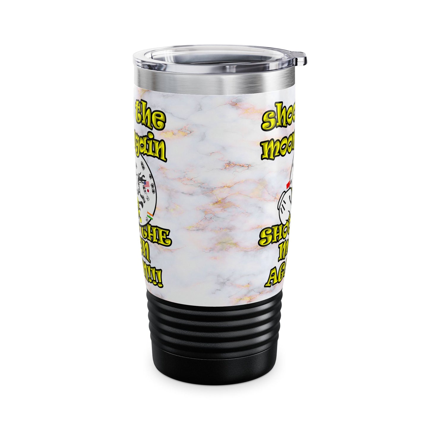 shoot the moon again - Ringneck Tumbler, 20oz (white marble)