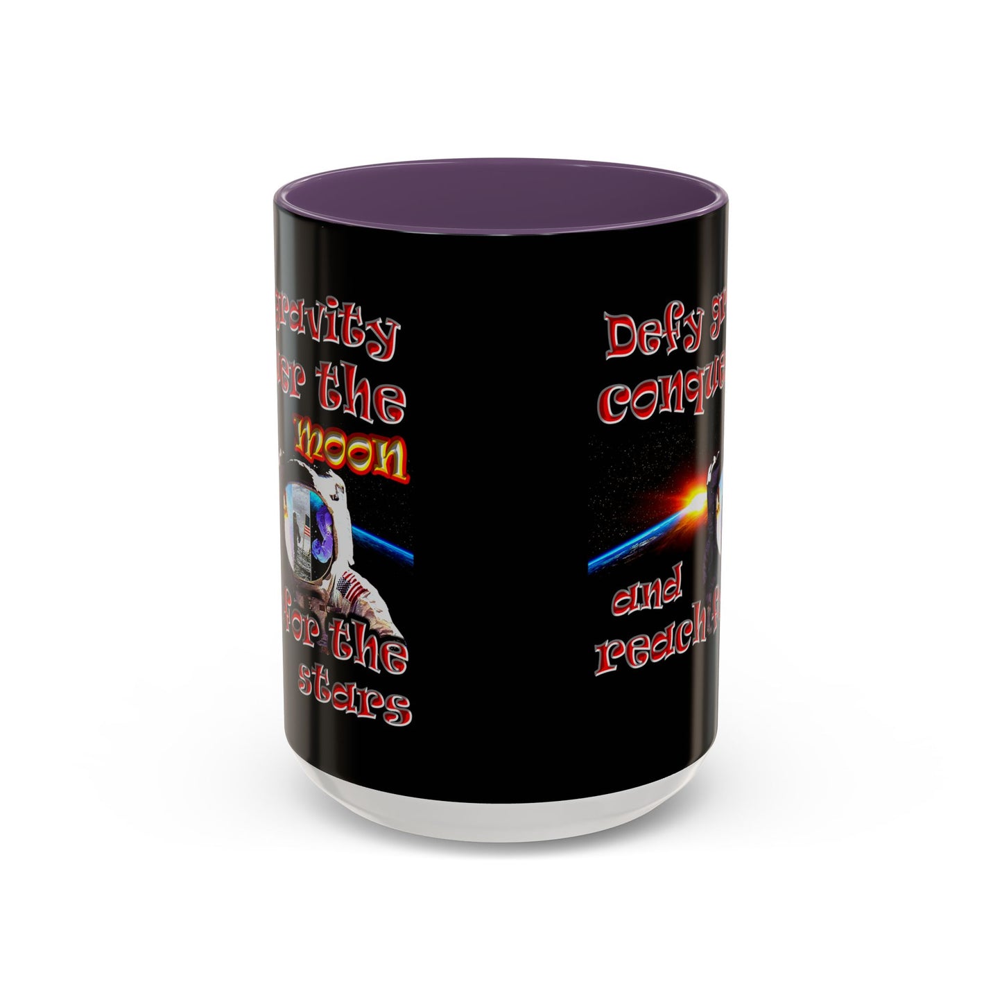 defy conquer reach - Accent Mug (black)