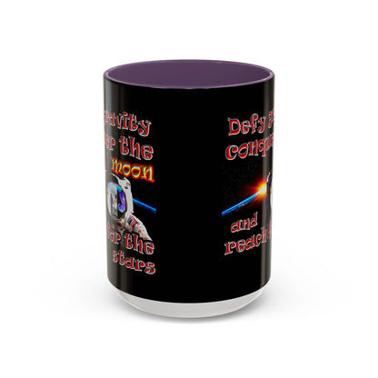 defy conquer reach - Accent Mug (black)