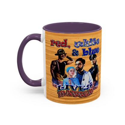 rw&b lives matter - Accent Mug (butterscotch wood finish)