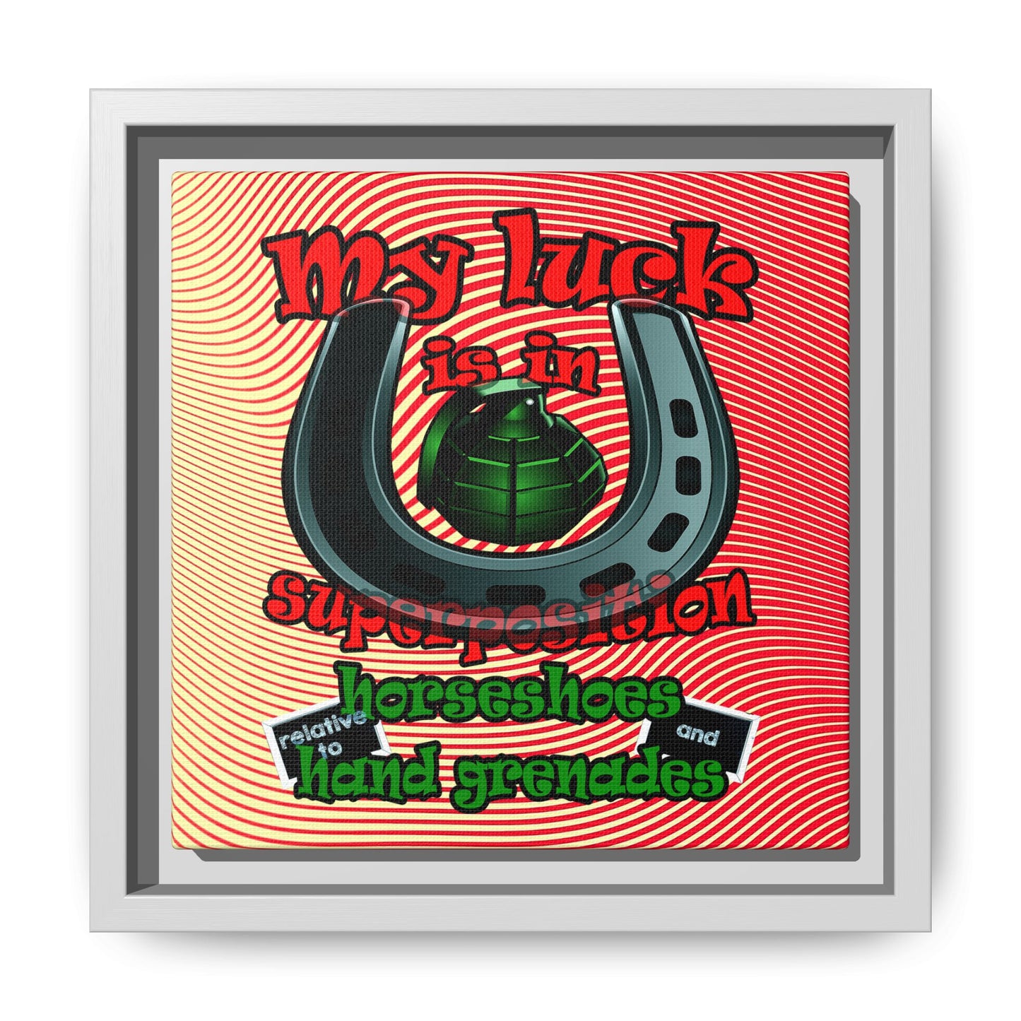 my luck - framed canvas art (yellow-orange wave)