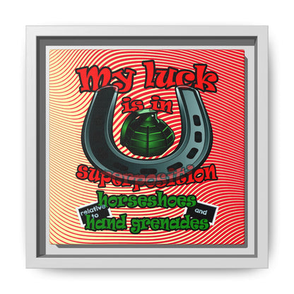 my luck - framed canvas art (yellow-orange wave)
