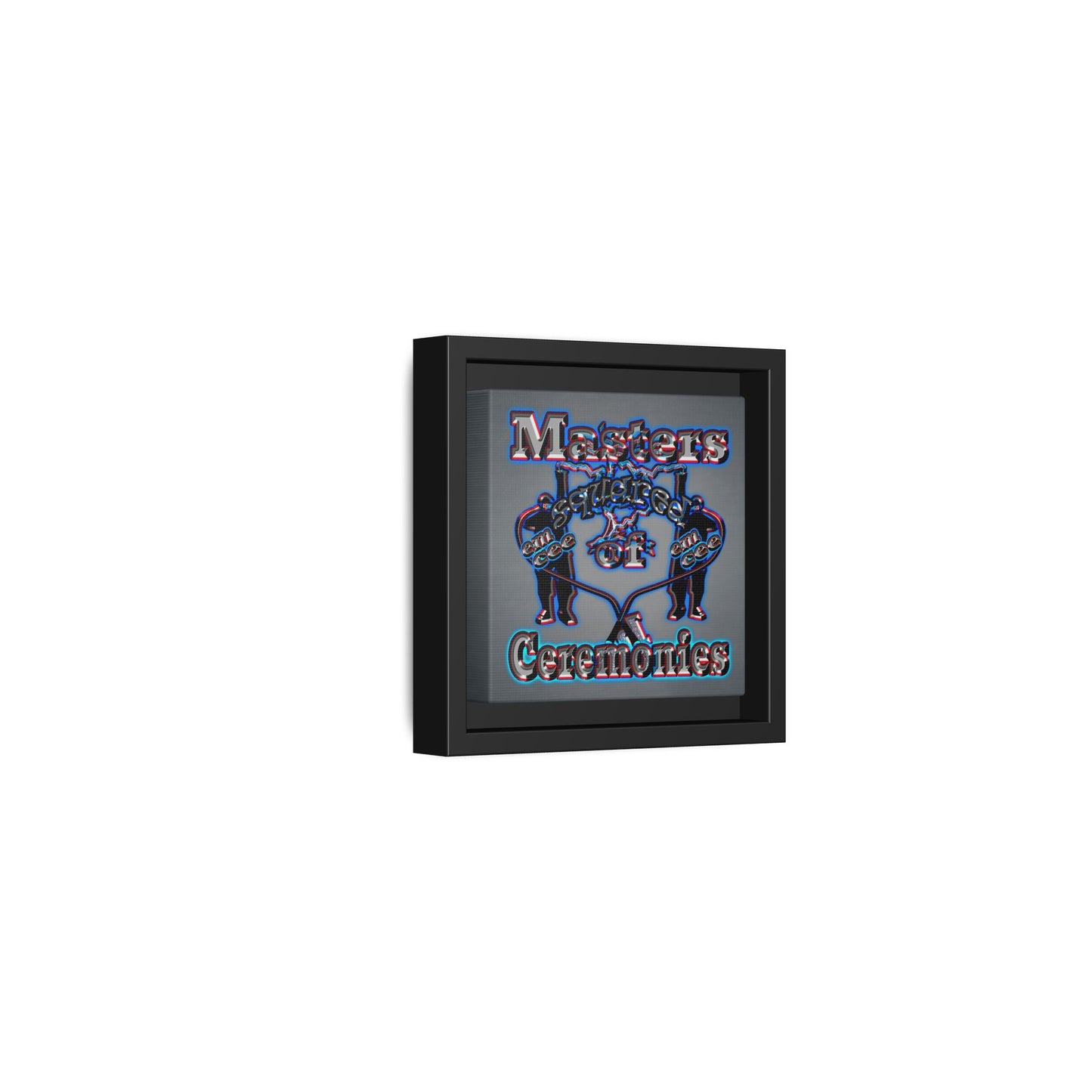 em cee squared - framed canvas art (grey-light grey)