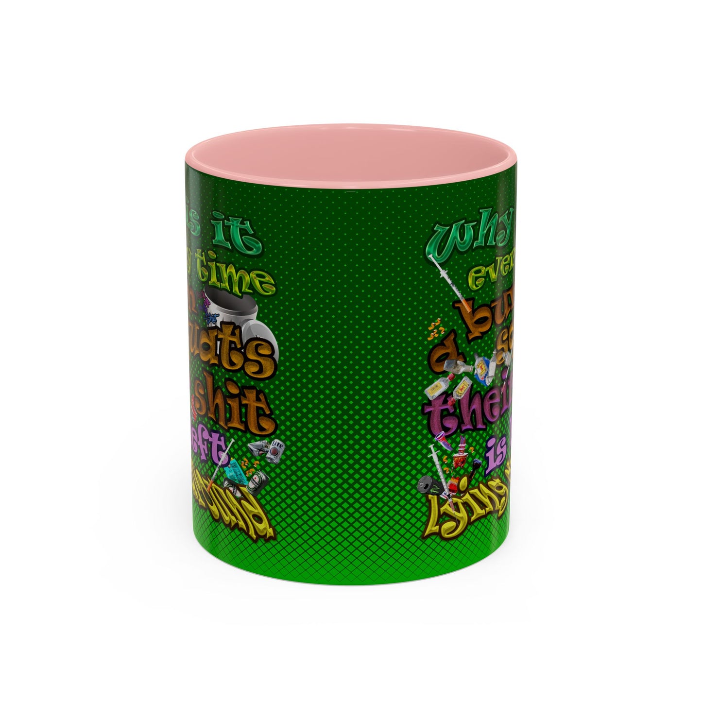 the bum's shit - Accent Mug (logo green)