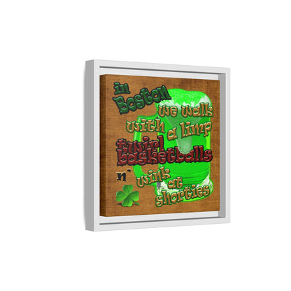 celtics logo - framed canvas art (brown papyrus)