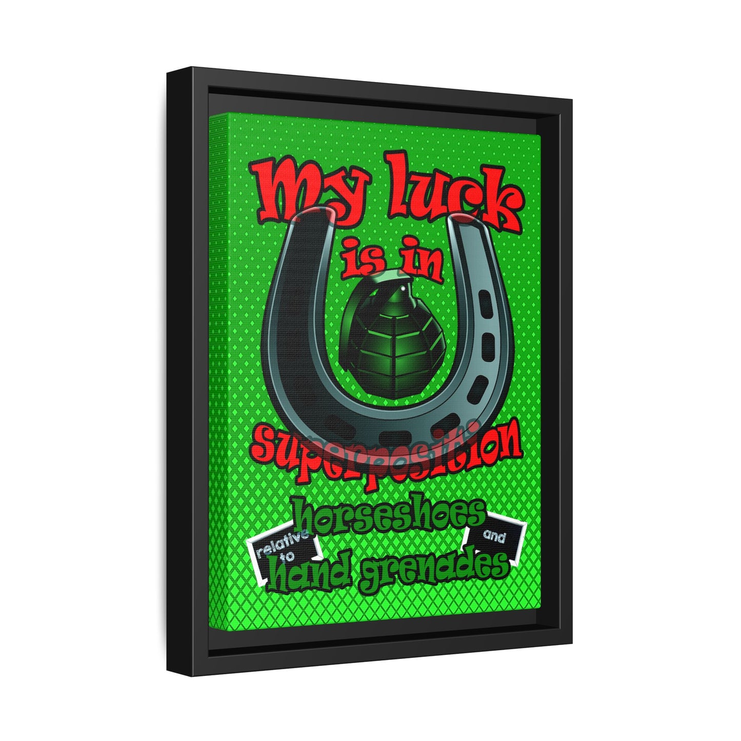 my luck - framed canvas art (logo green)