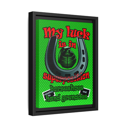 my luck - framed canvas art (logo green)