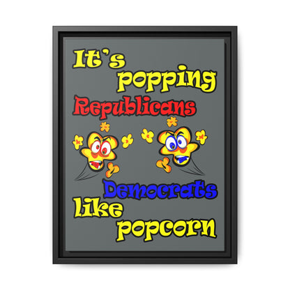 popping like popcorn - framed canvas art (dark grey)