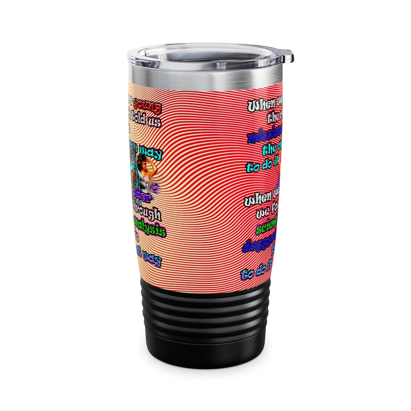 doggystyle - Ringneck Tumbler, 20oz (yellow-orange wave)