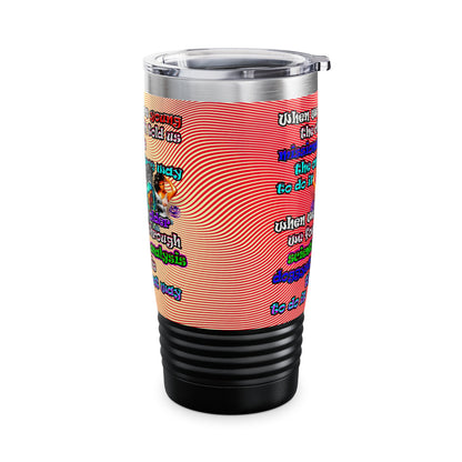 doggystyle - Ringneck Tumbler, 20oz (yellow-orange wave)