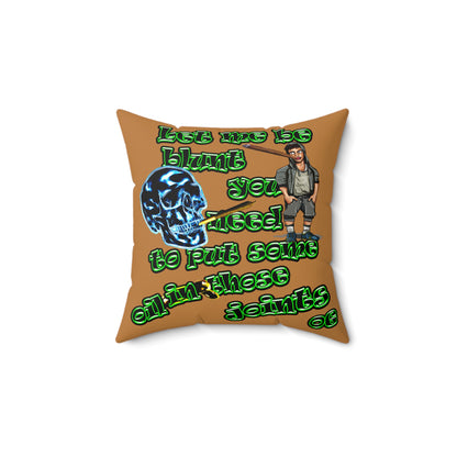 og - Faux Suede Square Pillow - (light brown)