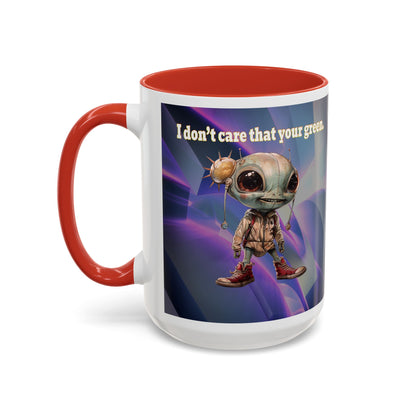 I don't care that your grey - Accent Mug (grey-pink wave)