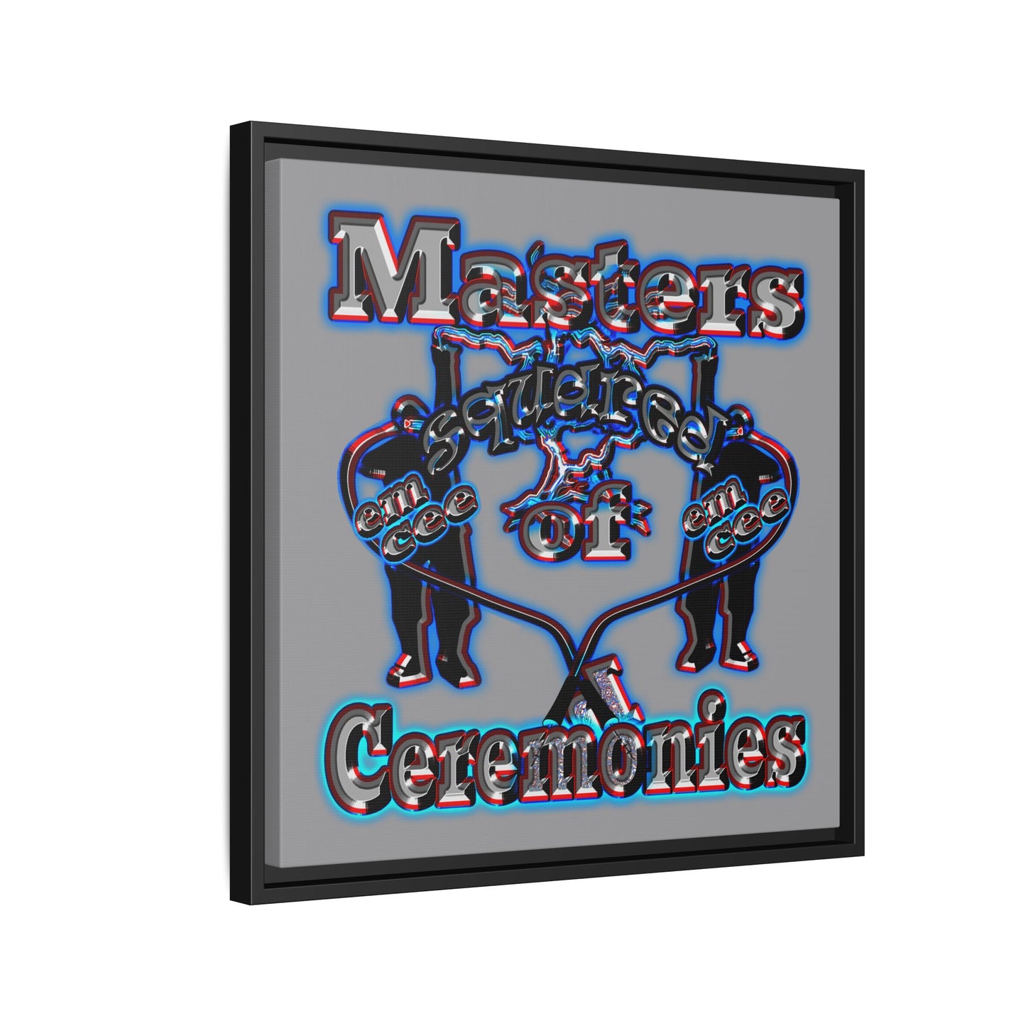 em cee squared - framed canvas art (grey)