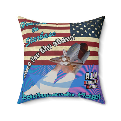 shoot for the stars - Faux Suede Square Pillow - (light blue-purple wave)
