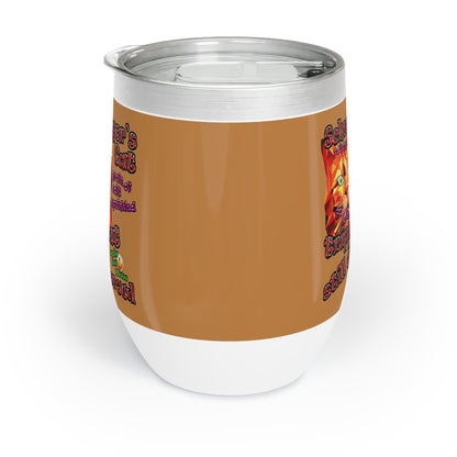 schrodinger's cat - Chill Wine Tumbler (light brown)
