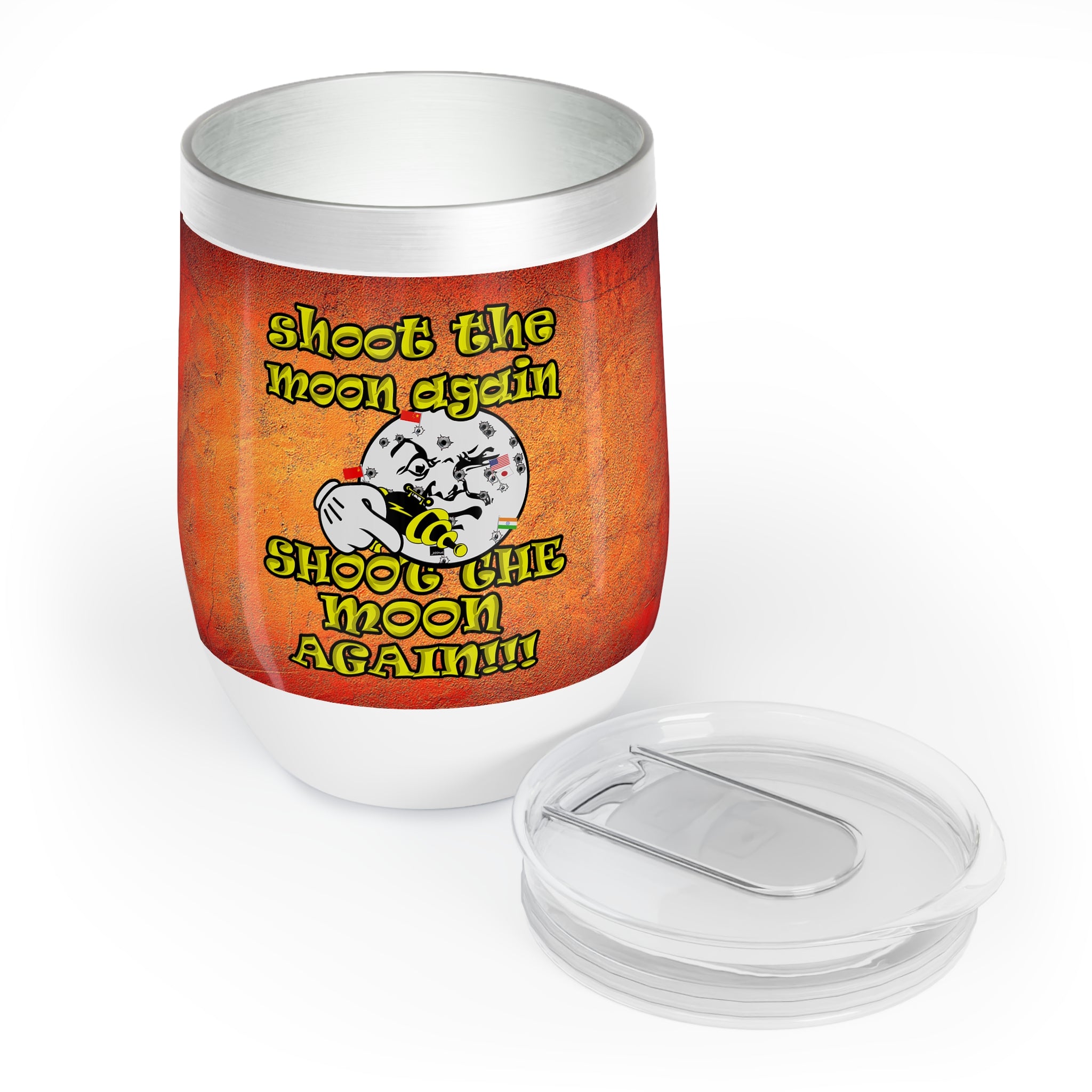 shoot the moon again - Chill Wine Tumbler (burnt orange)