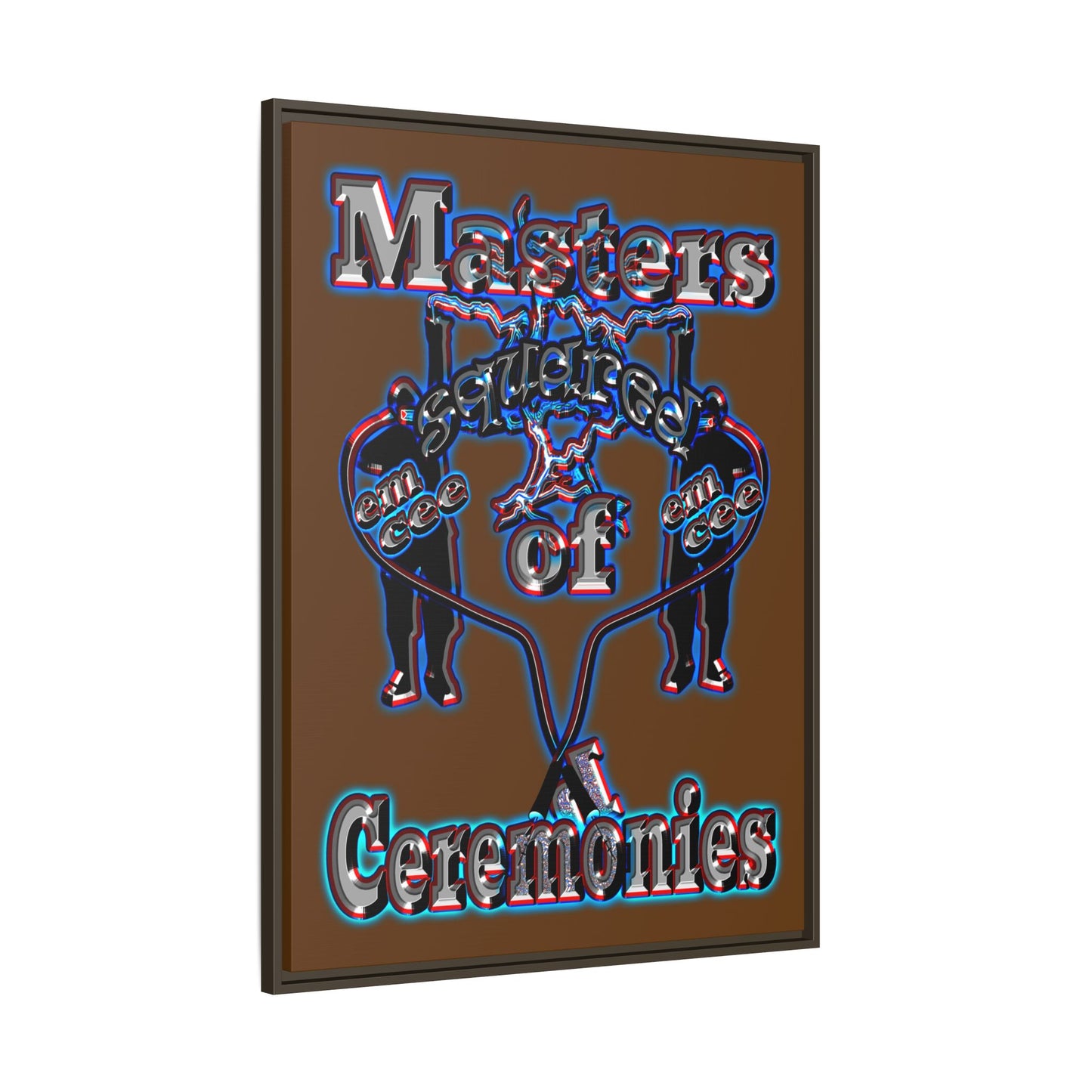 em cee squared - framed canvas art (brown)