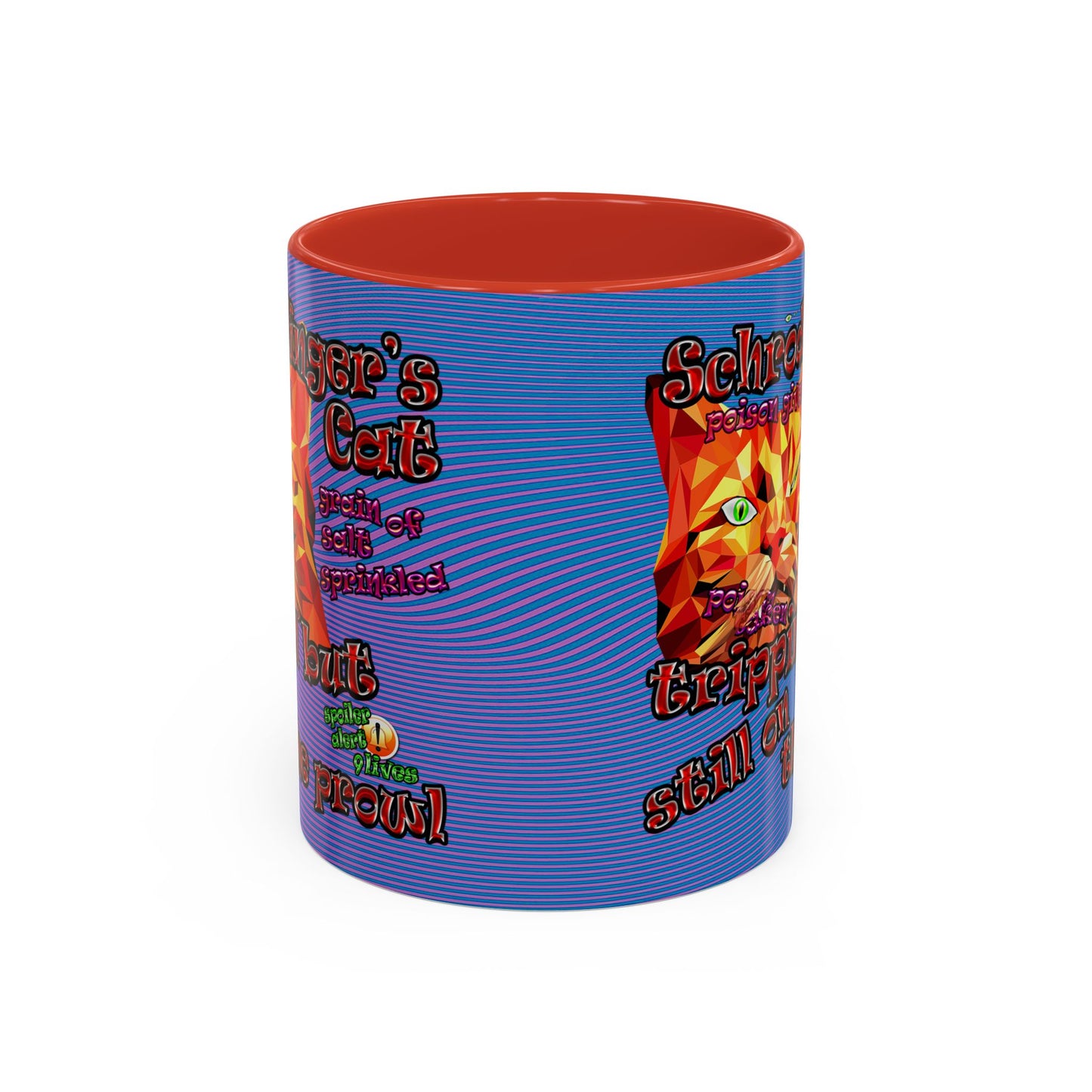 schrodinger's cat - Accent Mug (light blue-purple wave)