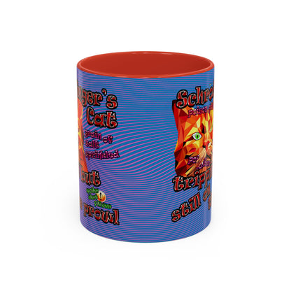 schrodinger's cat - Accent Mug (light blue-purple wave)