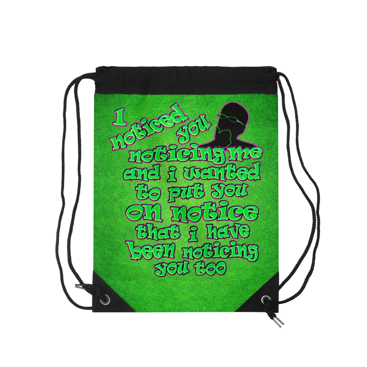 noticed you noticing - Drawstring Bag (green turf)