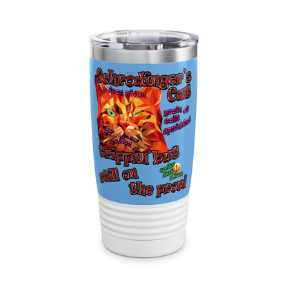 schrodinger's cat - Ringneck Tumbler, 20oz (light blue)