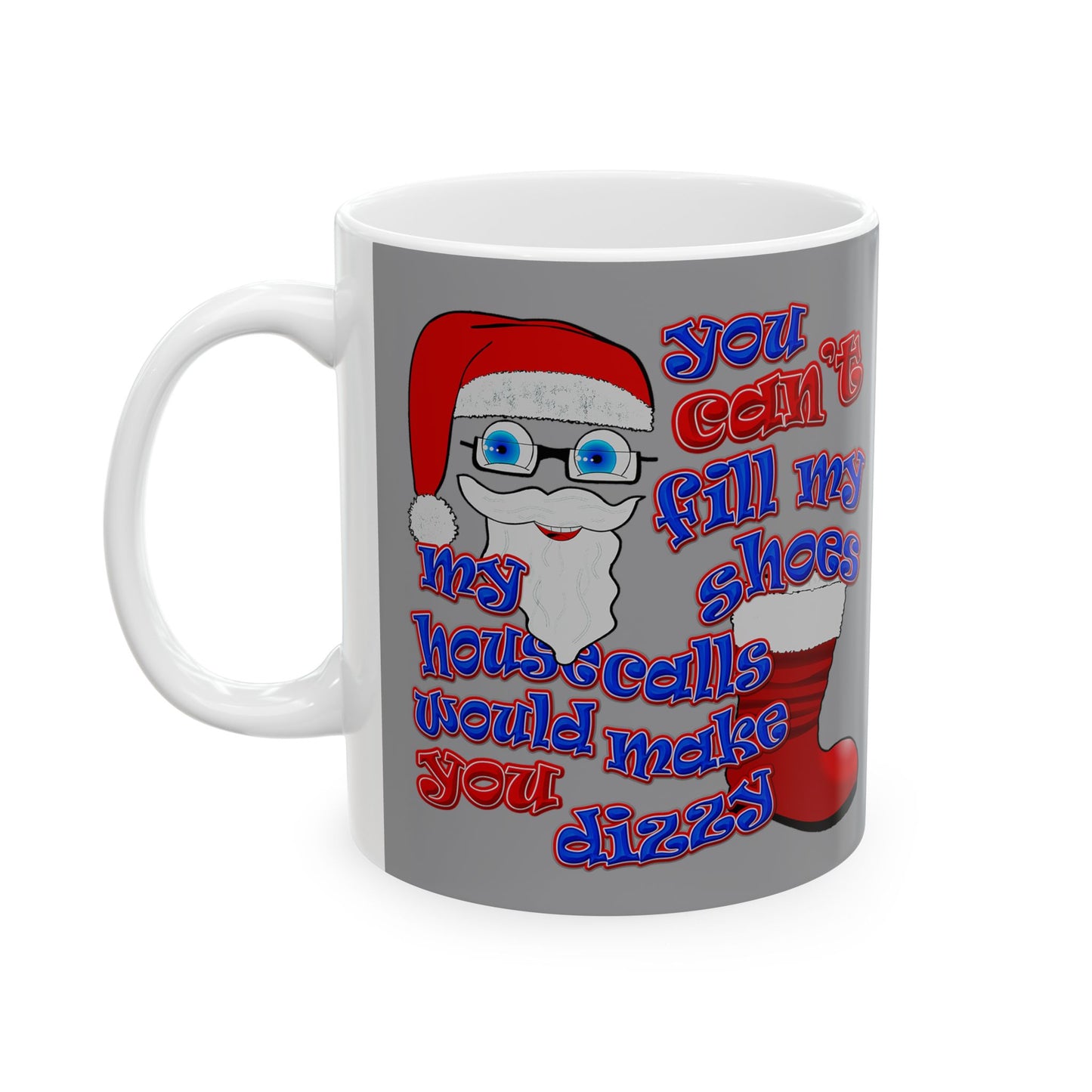 santa's shoes - White Mug (grey)