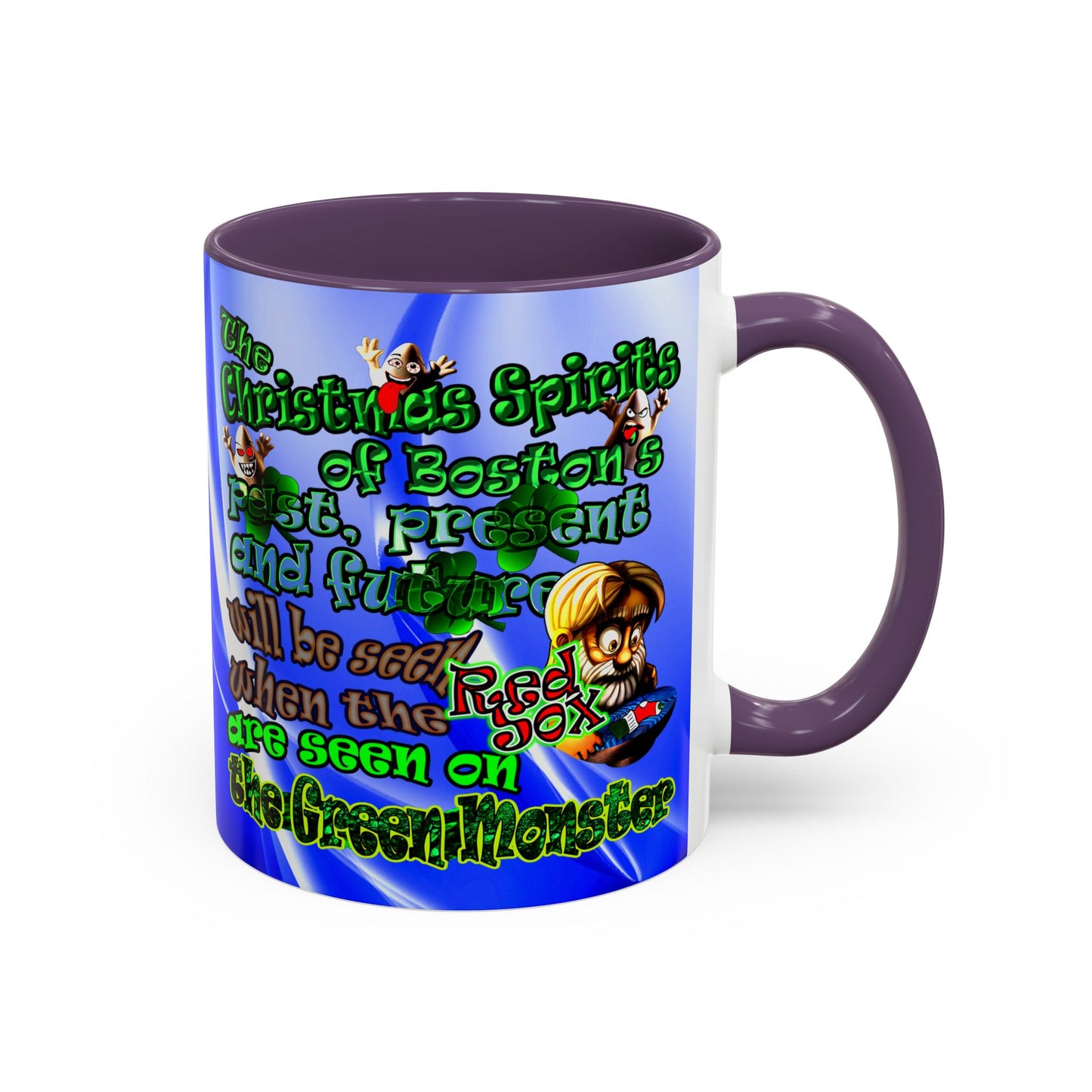 christmas spirits of boston - Accent Mug (blue-white wave)