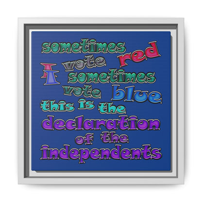 declaration of the independents - framed canvas art (dark blue)