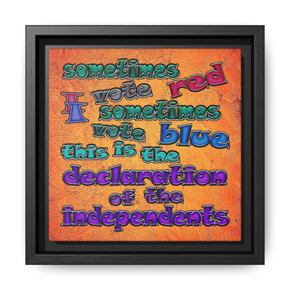 declaration of the independents - framed canvas art (burnt orange)