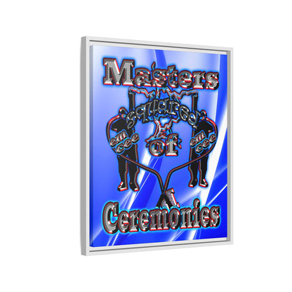 em cee squared - framed canvas art (blue-white wave)