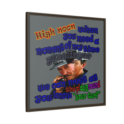 high noon - framed canvas art (dark grey)