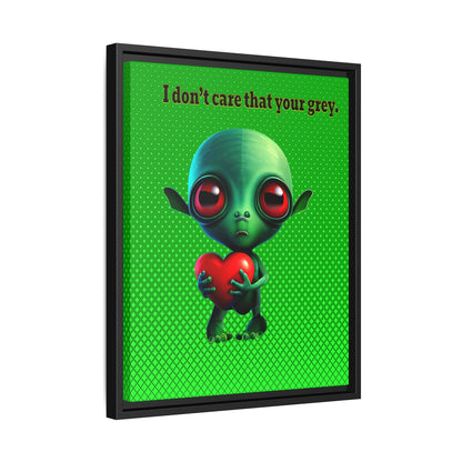 I don't care that your grey - framed canvas art (logo green)