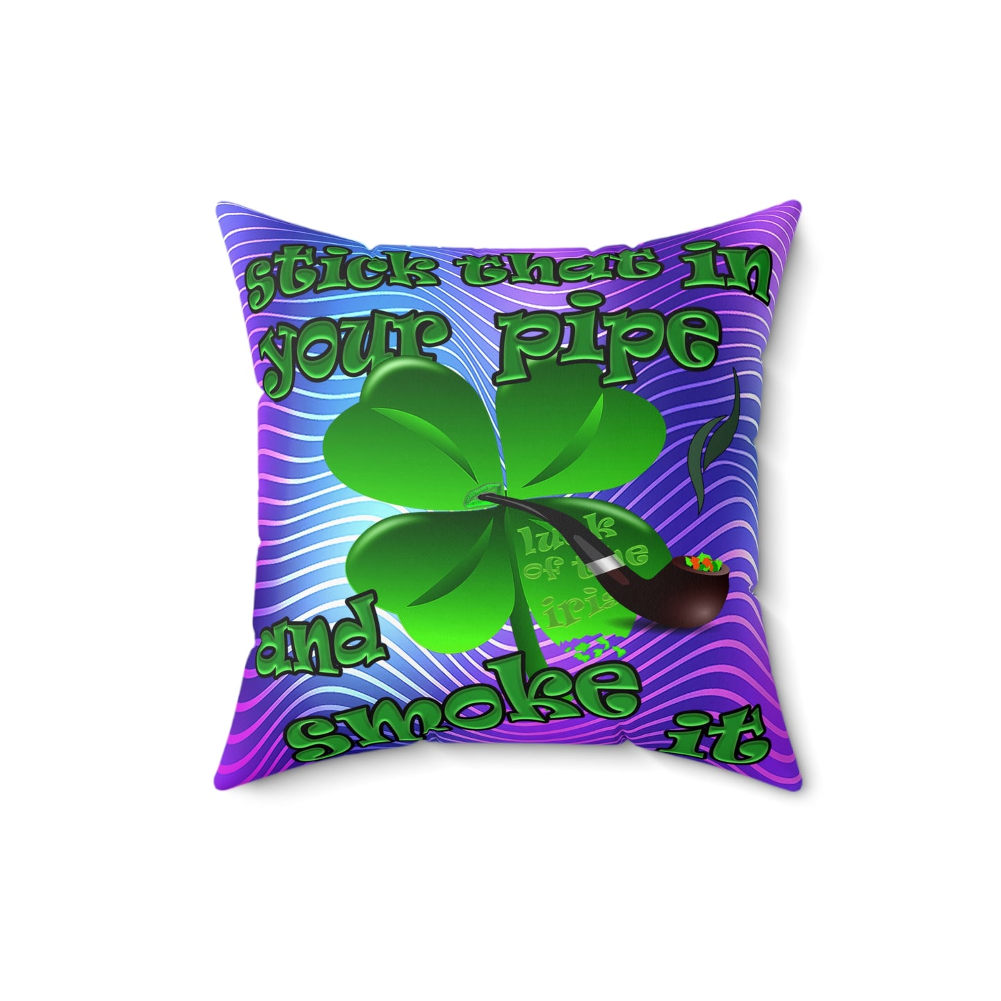 celtics logo - Spun Polyester Square Pillow - (purple wave)