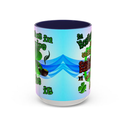 celtics logo - Accent Mug (light blue-pink wave)