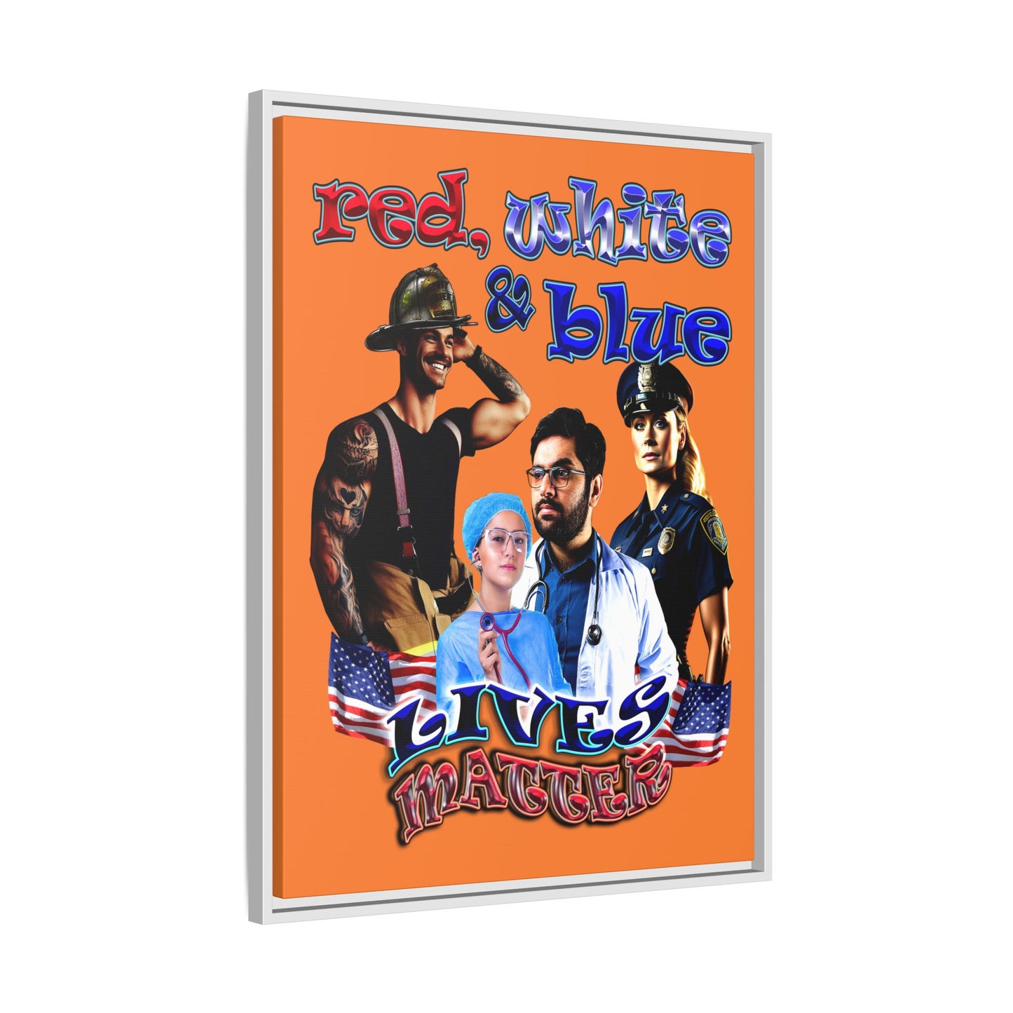 rw&b lives matter - framed canvas art (crusta)