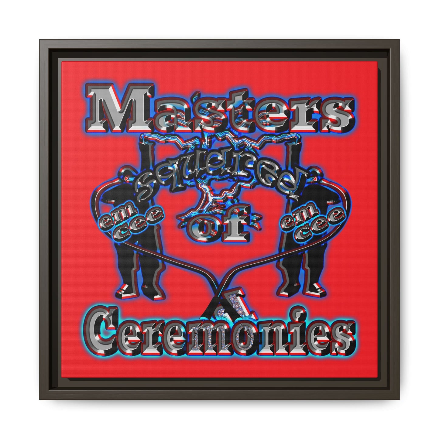 em cee squared - framed canvas art (red)