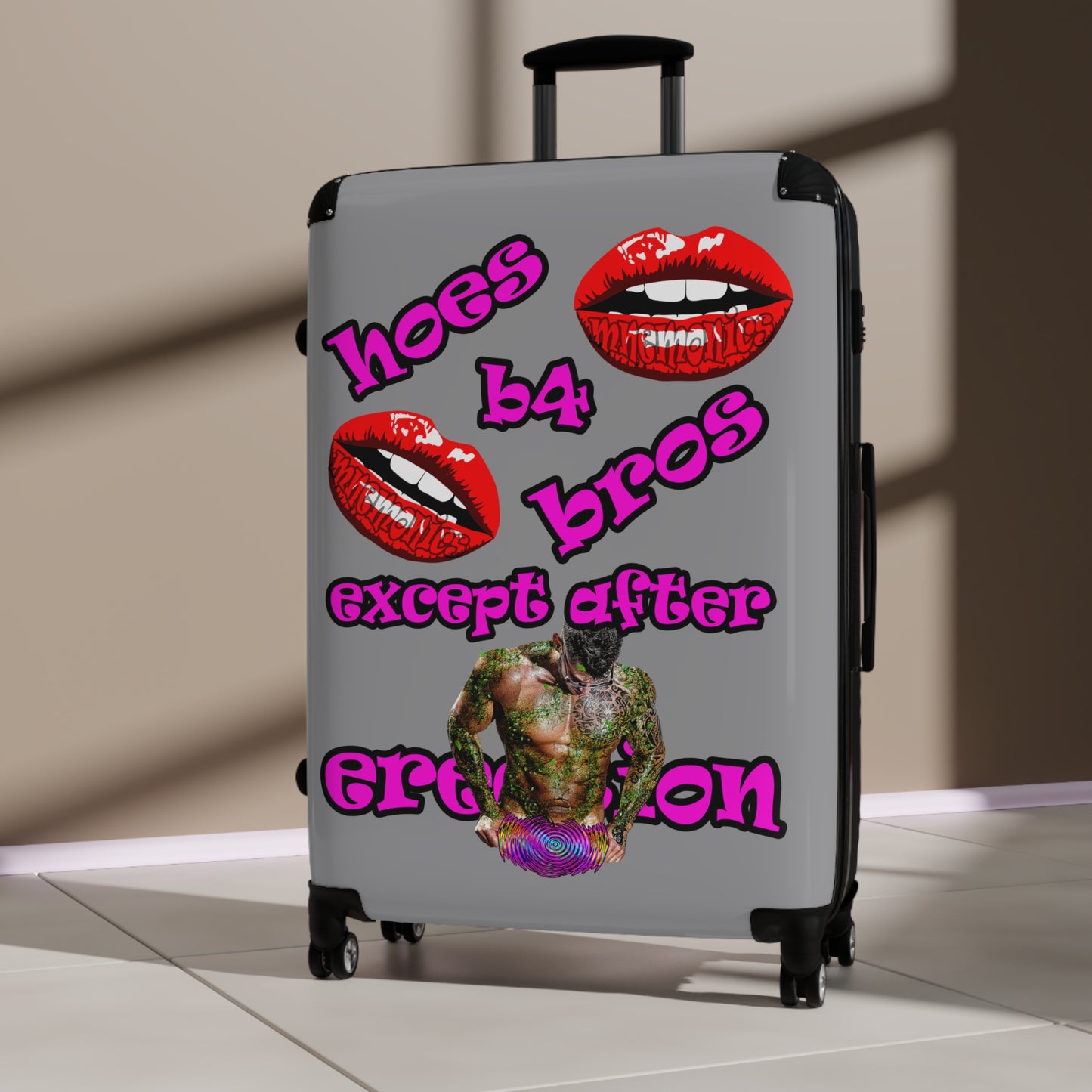 hoes b4 bros - Suitcase (grey)