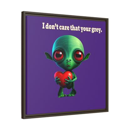 I don't care that your grey - framed canvas art (purple)