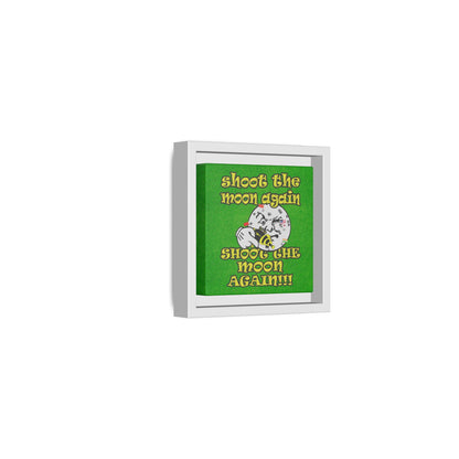 shoot the moon again - framed canvas art (green turf)