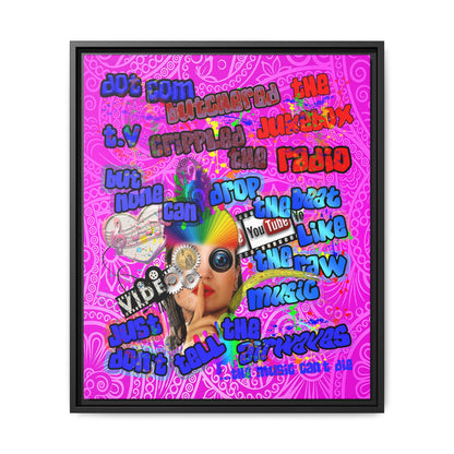 drop the beat - framed canvas art (pink swirl)