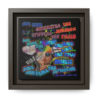 drop the beat - framed canvas art (black)