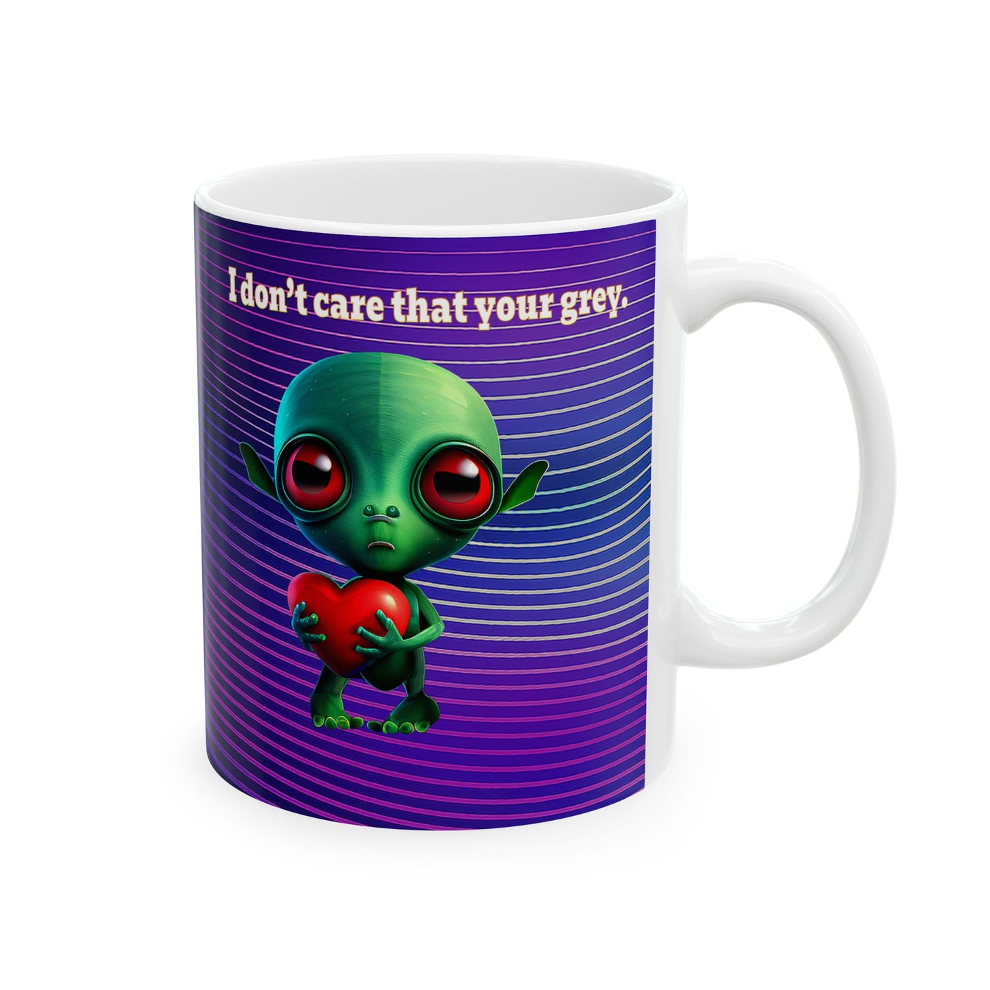 I don't care that your grey - White Mug (purple wave)