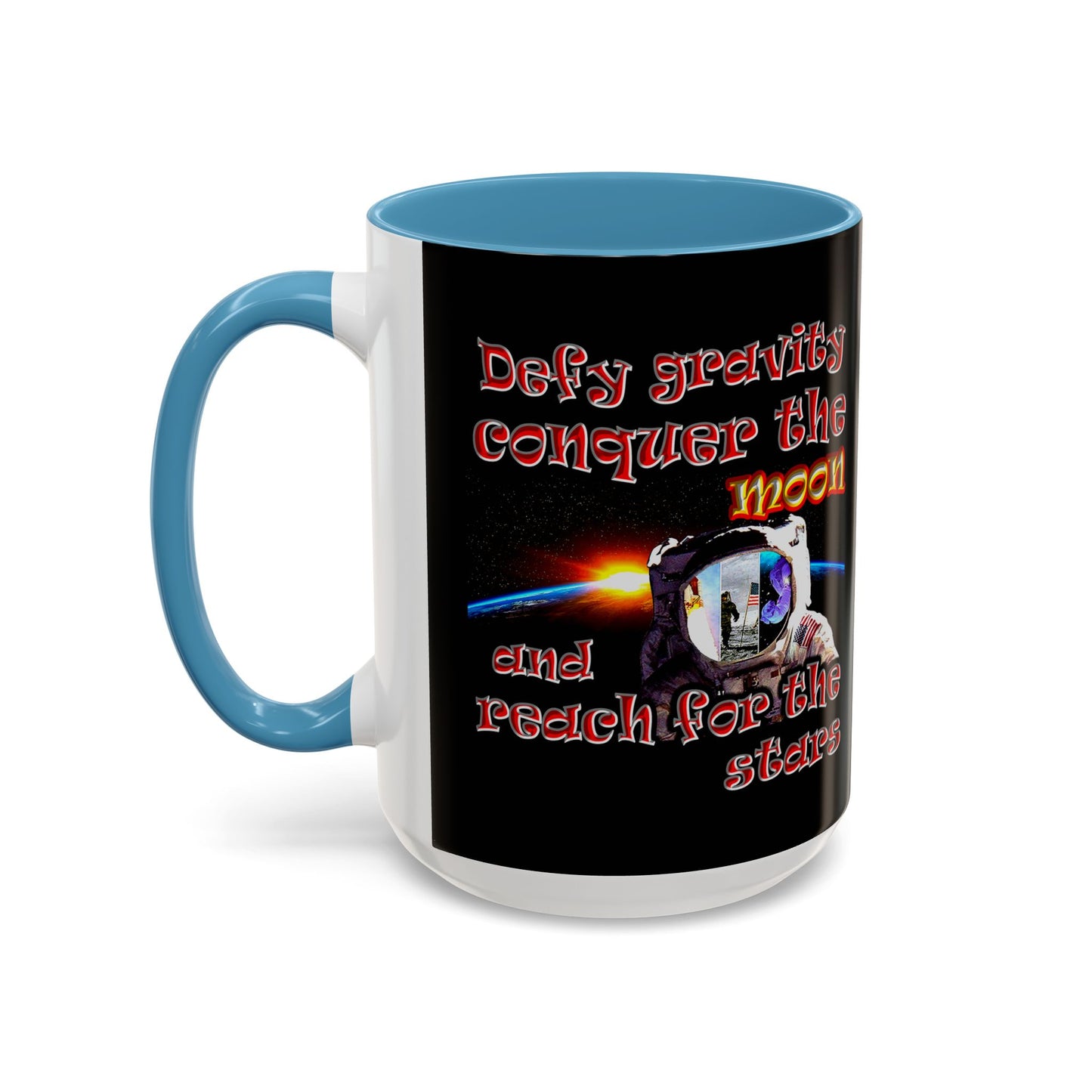 defy conquer reach - Accent Mug (black)