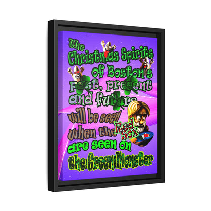 christmas spirits of boston - framed canvas art (purple-pink wave)
