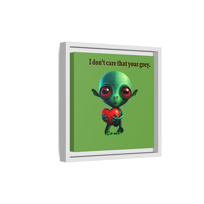 I don't care that your grey - framed canvas art (green)