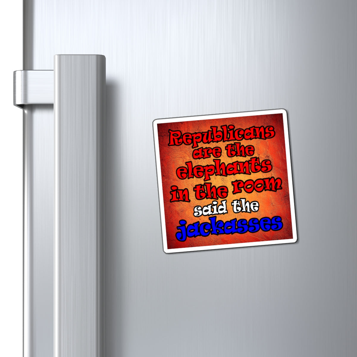 donkeys and elephants - Magnets - (burnt orange)