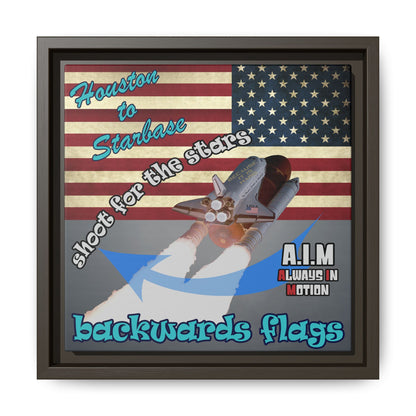 shoot for the stars - framed canvas art (grey-light grey)
