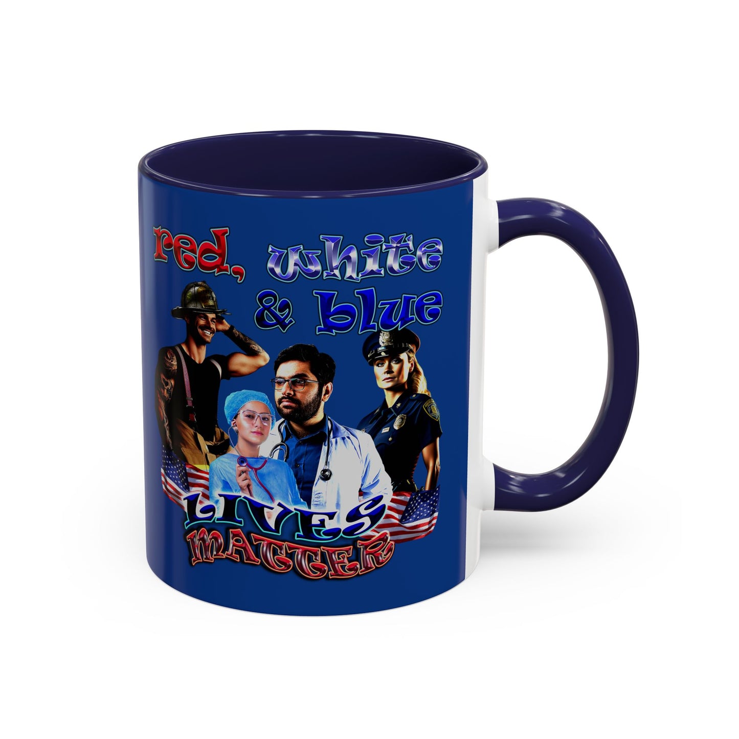 rw&b lives matter - Accent Mug (dark blue)