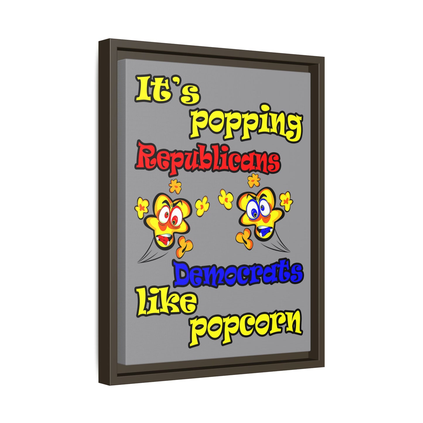 popping like popcorn - framed canvas art (grey)