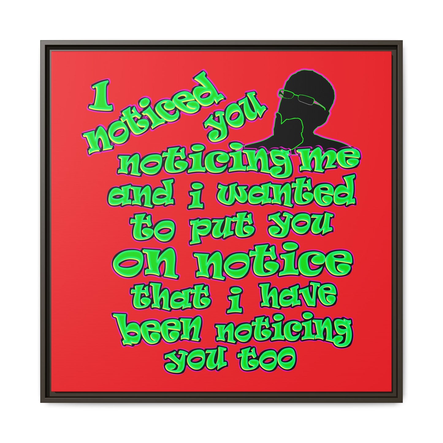 noticed you noticing - framed canvas art (red)